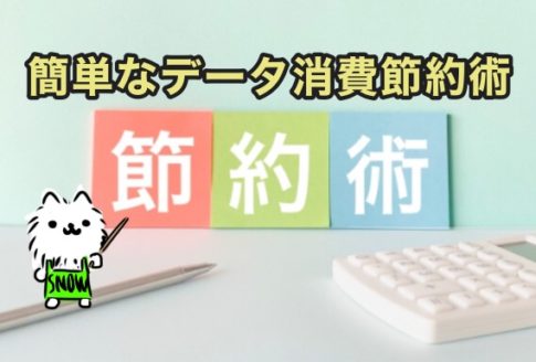 スマホの簡単なデータ消費量節約術